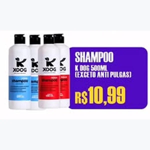 Recorte do encarte de Shampoo (exceto Anti Pulgas) K Dog 500 ml