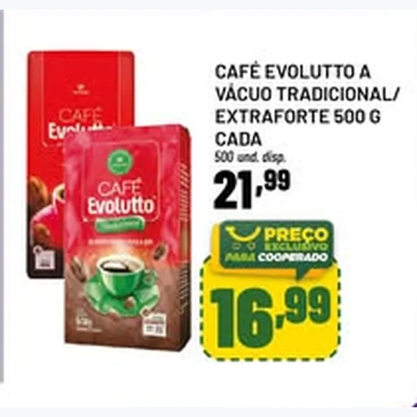 Recorte do encarte de Café a Vácuo Tradicional Evolutto 500 g