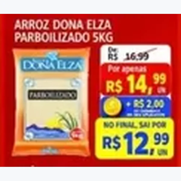 Recorte do encarte de Arroz Dona Elza 5 kg