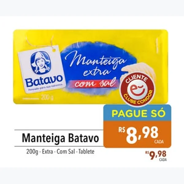 Recorte do encarte de Manteiga Extra com Sal Batavo 200 g