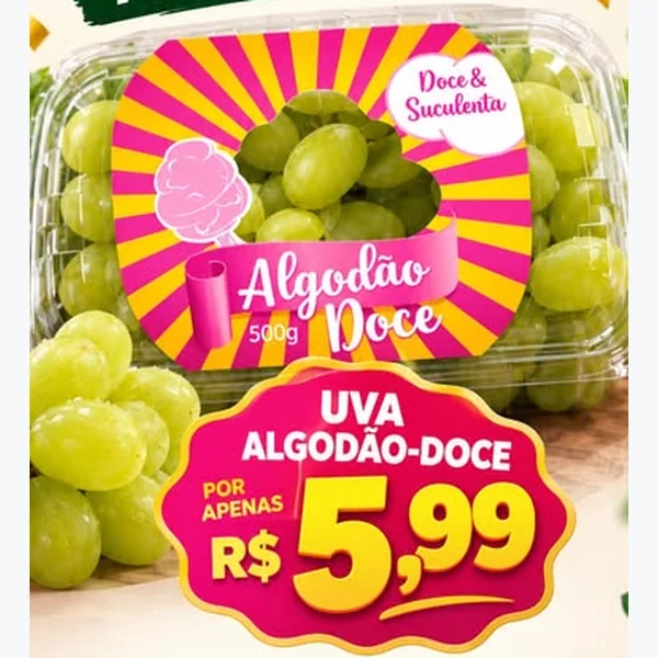 Recorte do encarte de Uva Algodão-doce 500 g