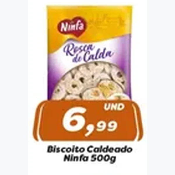 Recorte do encarte de Biscoito Caldeado Ninfa 500 g