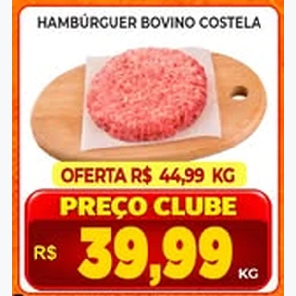 Recorte do encarte de Hambúrguer Bovino Costela