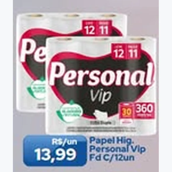 Papel Higiênico Personal Vip 12 un