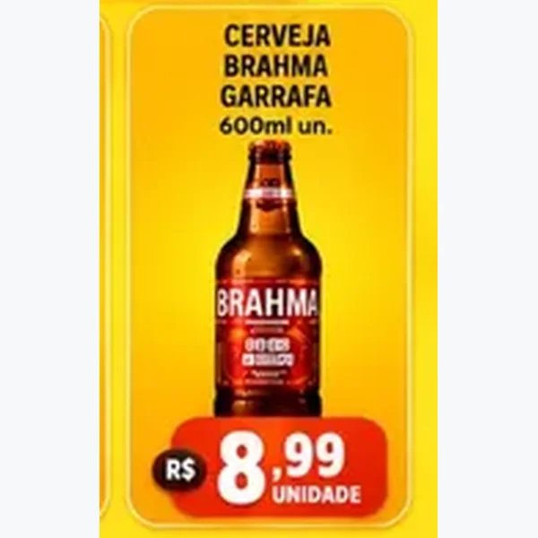 Recorte do encarte de Cerveja Garrafa Brahma 600 ml