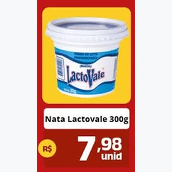 Recorte do encarte de Nata Lactovale 300 g