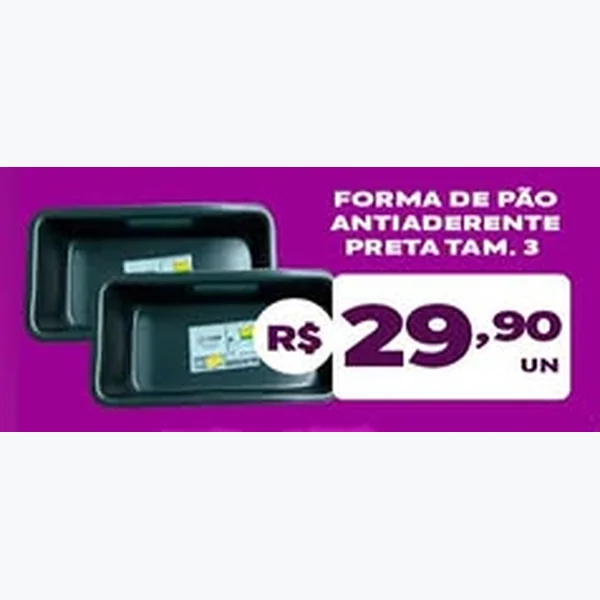 Recorte do encarte de Forma de Pão Antiaderente Preta