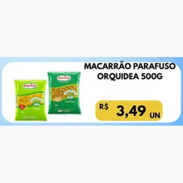Recorte do encarte de Macarrão Parafuso Orquidea 500 g