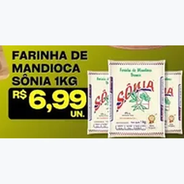 Recorte do encarte de Farinha de Mandioca Sônia 1 kg