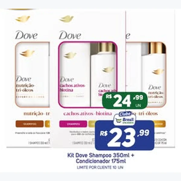 Kit Shampoo e Condicionador Dove 2 un × 350 ml