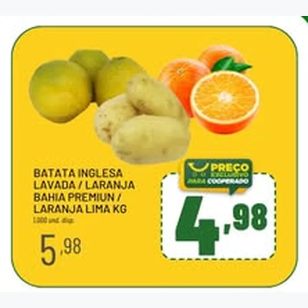Recorte do encarte de Laranja Bahia Premium