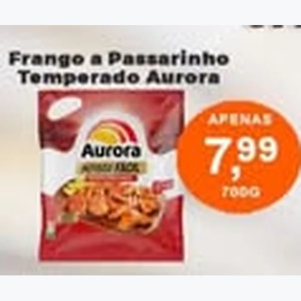 Recorte do encarte de Frango a Passarinho Temperado Aurora 700 g