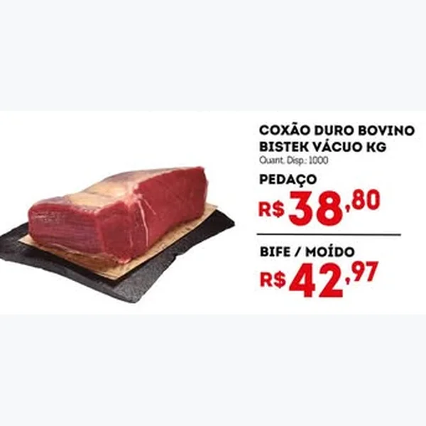 Recorte do encarte de Bife / Moído Coxão Duro Bovino Vácuo Bistek