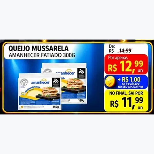 Queijo Mussarela Fatiado Amanhecer 300 g