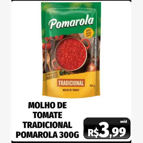 Molho de Tomate Tradicional Pomarola 300 g