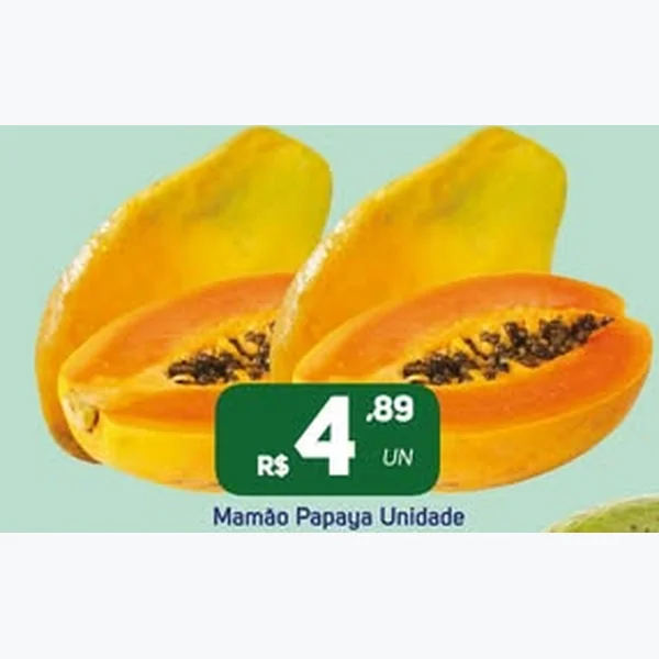 Recorte do encarte de Mamão Papaya