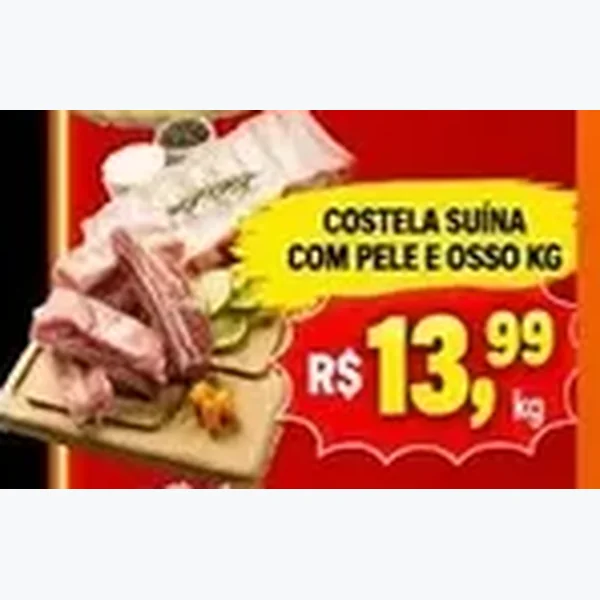 Recorte do encarte de Costela Suína com Pele e Osso