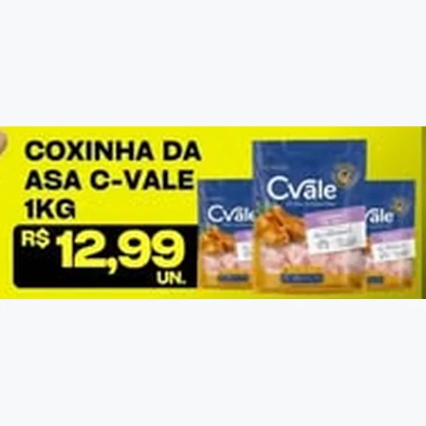 Recorte do encarte de Coxinha da Asa C-Vale 1 kg