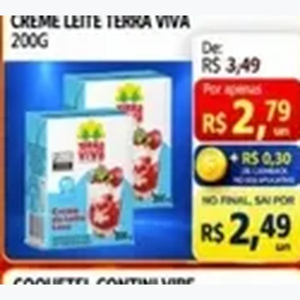 Creme de Leite Terra Viva 200 g