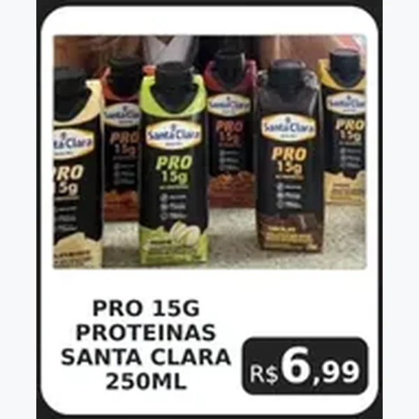 Recorte do encarte de Pro 15g Proteínas Santa Clara 250 ml