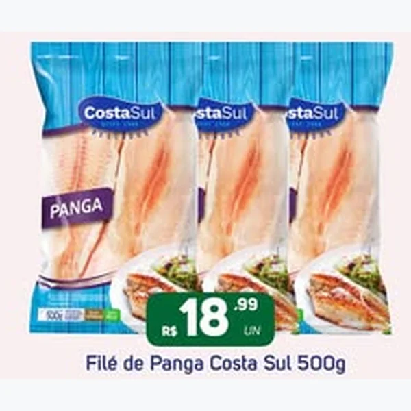 Recorte do encarte de Filé de Panga Costa Sul 500 g
