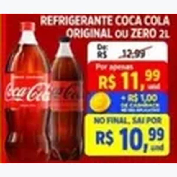 Recorte do encarte de Refrigerante Zero Coca Cola 2 L