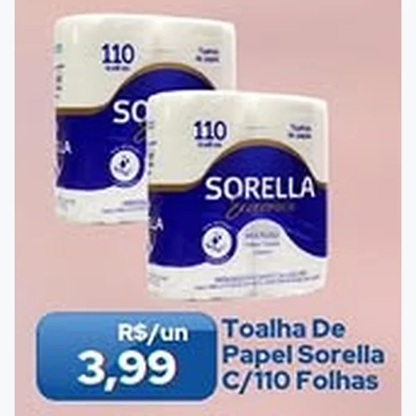 Recorte do encarte de Toalha de Papel Sorella 110 un