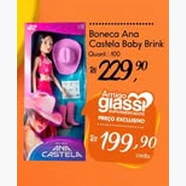 Recorte do encarte de Boneca Ana Castela Baby Brink