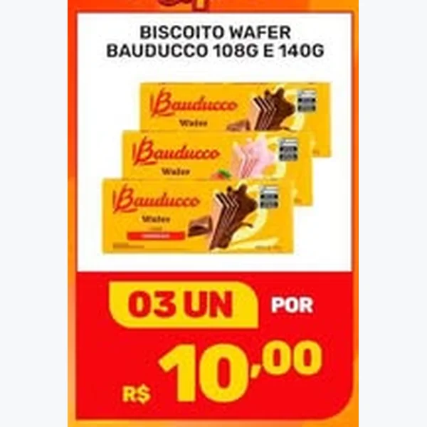 Recorte do encarte de Biscoito Wafer Bauducco
