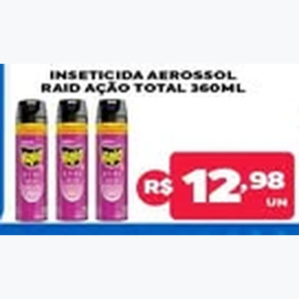 Inseticida Aerossol Ação Total Raid 360 ml