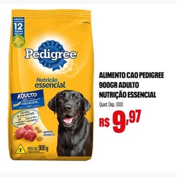 Alimento Cão Adulto Nutrição Essencial Pedigree 900 g
