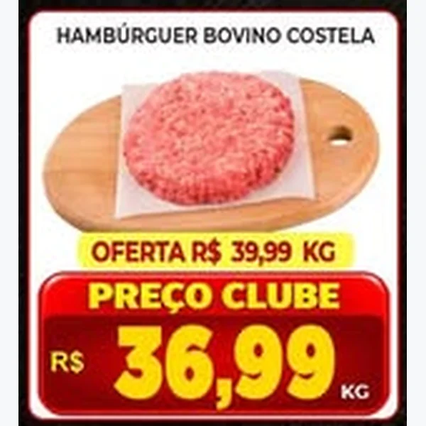 Recorte do encarte de Hambúrguer Bovino Costela