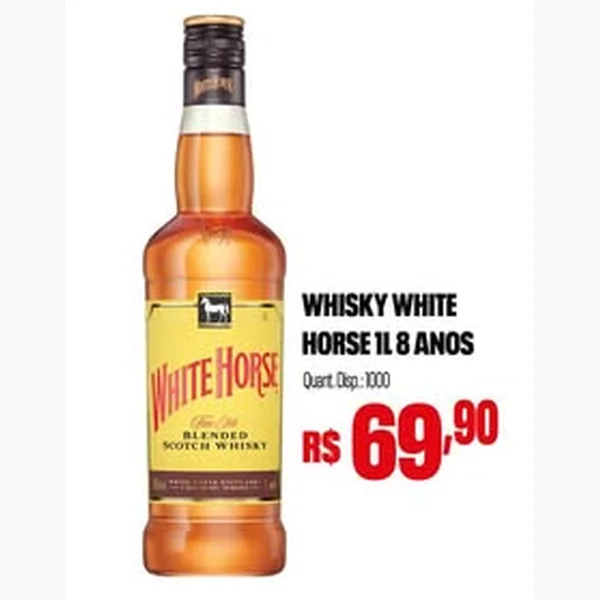 Recorte do encarte de Whisky 8 Anos White Horse 1 L