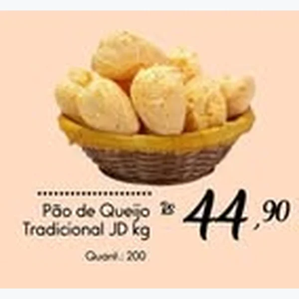 Recorte do encarte de Pão de Queijo Tradicional JD