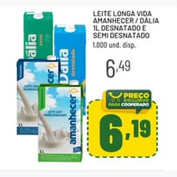 Leite Longa Vida Desnatado Amanhecer 1 L