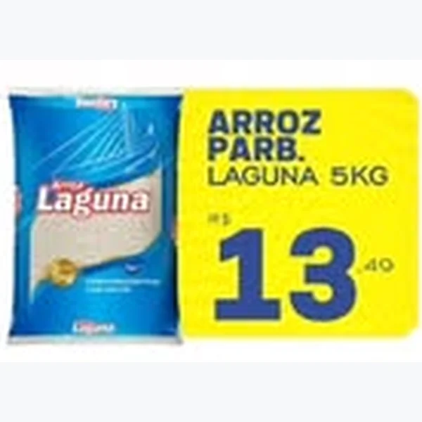 Recorte do encarte de Arroz Parboilizado Laguna 5 kg