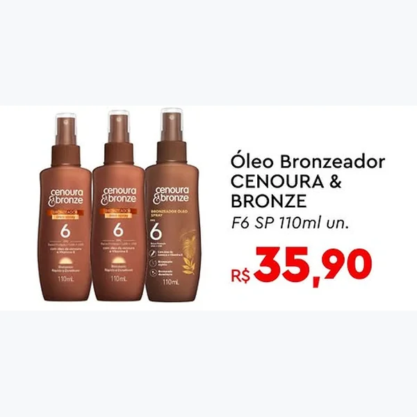 Óleo Bronzeador F6 Sp Cenoura & Bronze 110 ml
