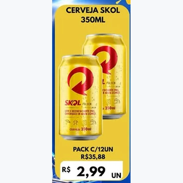 Recorte do encarte de Cerveja Pilsen Skol 350 ml