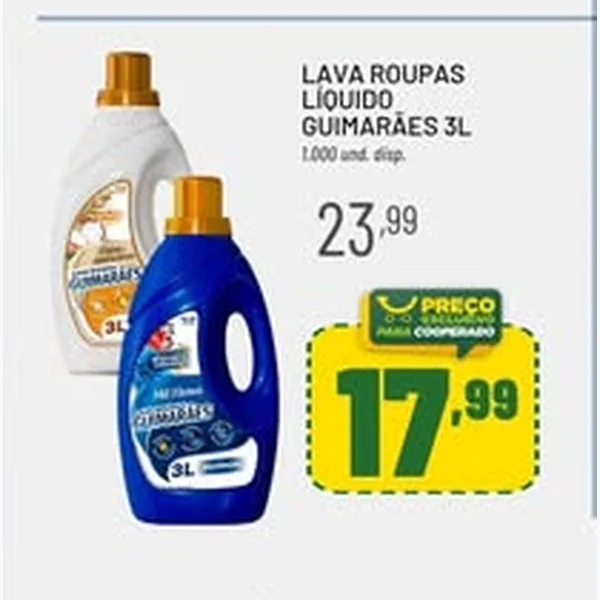 Recorte do encarte de Lava Roupas Líquido Guimarães 3 L