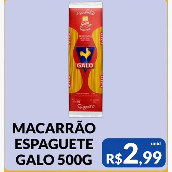 Macarrão Espaguete Galo 500 g