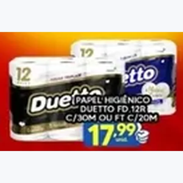Papel Higiênico Duetto 12 un × 30 un