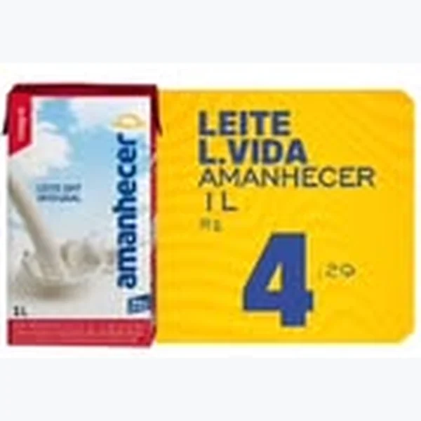 Recorte do encarte de Leite Longa Vida Amanhecer 1 L