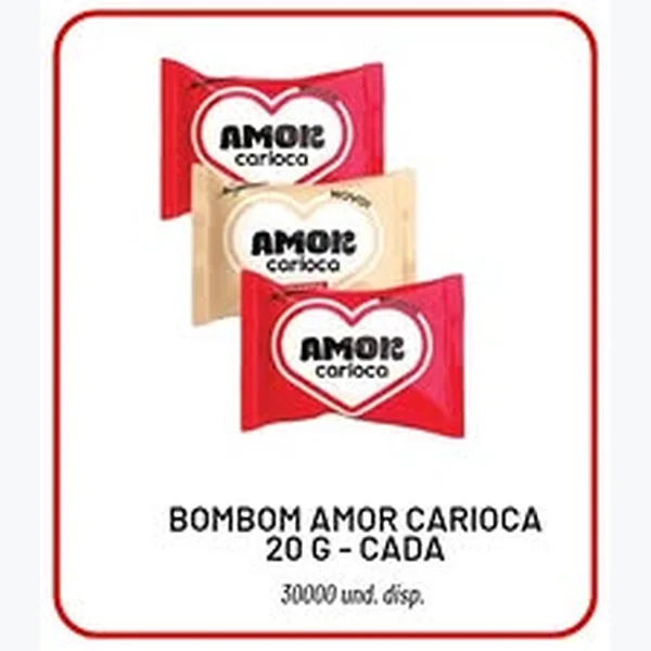 Recorte do encarte de Bombom Amor Carioca 20 g