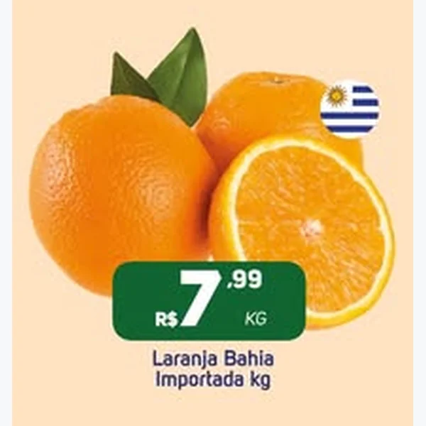 Recorte do encarte de Laranja Bahia Importada