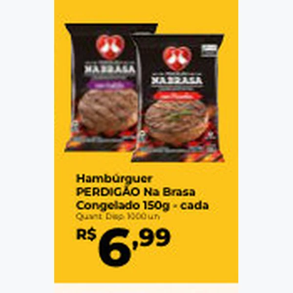 Recorte do encarte de Hambúrguer Na Brasa PERDIGÃO