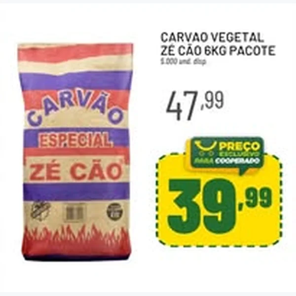 Carvão Vegetal Zé Cão 6 kg