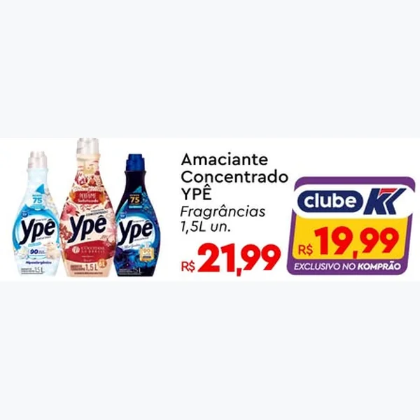 Amaciante Concentrado YPÊ 1,5 L
