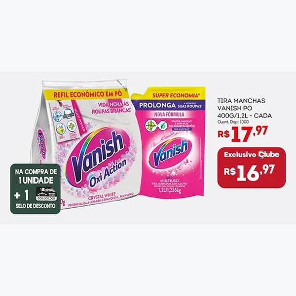 Recorte do encarte de Tira Manchas Multiuso Vanish 1,2 L