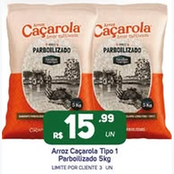 Arroz Parboilizado Tipo 1 Caçarola 5 kg