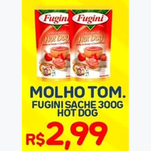 Recorte do encarte de Molho de Tomate Hot Dog Fugini 300 g